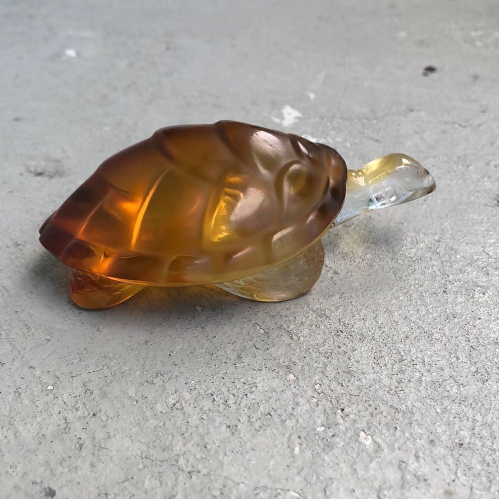 Lalique amber turtle  